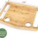 Medical king Walker Tray Table with Cup Holder Mobility Table Tray for Folding Walkers Foldable, Portable Multipurpose Bamboo Tray for Eating, Crafts, Laptops Medical Equipment Accessories - 21x16"