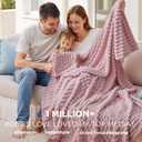 Bedsure GentleSoft Pink Fleece Blanket for Couch - Cozy Soft Blankets for Women, Cute Small Throws for Girls, Pink Decor Gifts for Home Room Office, 50x60 Inches