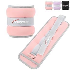 Fragraim Ankle Weights for Women Men Kids 0.5lb x 2 Leg Arm Wrist Weights with Adjustable Strap for Running, Walking, Pilates, Gymnastics, Aerobics- Rose