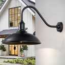 18" Large Barn Light with Gooseneck, Outdoor/Indoor Wall Mounted, Industrial Exteior Waterproof Light Fixture for Farm, Warehouse, Storefront, Sign Lighting