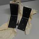4 Pack 6" x 2-3/8" Black Heavy Duty Steel Corner Braces, 90 Degree Right Angle Metal L Bracet, Post and Beam Connector for Wood Timber, 8 Gauge