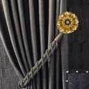 Vintage-Curtain-HoldbacksSet of 2 Curtain Tiebacks Wall Mounted with ScrewsClassic Decorative Curtain Holders for Drapes Window Treatment Holdbacks (Gold A-fbm, 3 Diameter)