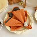 Orange Cloth Napkins 18x18 Inch, Reusable Washable Thick Dinner Napkins Set of 6, Jacquard Texture Table Napkins Ideal for Farmhouse Party Wedding Hotel Thanksgiving