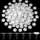 100 Pack Self-Adhesive Ceiling Hooks for Hanging, Sticky Damage-Free Transparent Ceiling Discs with Metal Hook, Removable Wall Hanger for Wedding Birthday Halloween Christams Decorations