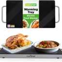 NutriChef Large Electric Warming Tray | 20" x 12" Hot Plate | Ideal for Buffets, Restaurants, Parties, & Home Dinners - Glass Top Keeps Food Hot - Perfect for Events | Heats your food to 200F