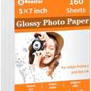 Reastar 5x7 Glossy Photo Paper, 160 Sheets Picture Paper for Inkjet Printer, 180gsm/48lb