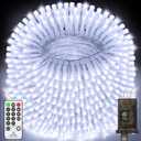 552 FT 1400 LED Christmas Lights Outdoor Decorations Super Long Fairy Lights Waterproof 8 Modes Timer Clear Wire String Lights for Outside House Tree Patio Yard Wedding Party Holiday-Cool White