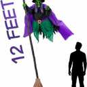 12 Ft Animated Hovering Witch Animatronics