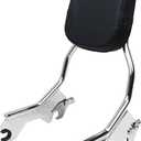 YHMOTO Detachable Sissy Bar Upright Backrest With Docking Hardware Kit Fit For Harley Softail FLDE FLHC FLHCS FLSL FXBB and FXST models 2018-2024 (Chrome)