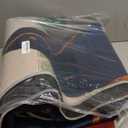 Navy Blue Burnt Orange Bathroom Mat 2x3 FT, Small Kitchen Mat, Modern Boho Art Geometric Washable Backed Front Door Throw Rug Non-Shedding Indoor Outdoor Doormat for Entryway Sink