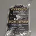 Warning Audio & Video Surveillance On Duty At All Times Bilingual English Spanish Sign 12" x 8" With 35" Long Metal Stakes - Property Protected Security Alarm Camera No Trespassing