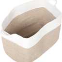 PRETYZOOM Cotton Rope Storage Basket Extra Woven Organizer for Toys Laundry and Blankets Foldable Nursery Bin for Living Room and Bedroom