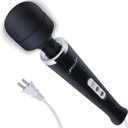 YEVIOR Wired Powerful Handheld Massager with 10 Pulse Settings Strong Vibration for Women,Personal Total Body Therapy Massager for Sports Recovery, Muscle Aches, Body Pain (Black)