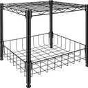 2-Wire Shelving Unit, Multi-Tier Stackable Metal Storage Shelves, Versatile Utility Shelves & Wire Rack for Garage Shelving, Pantry Shelves, Office, Living Room, Garage, 