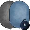 Kate 5x6.5ft(1.5x2m) Collapsible Backdrop Grey Blue Collapsible Twist Flex Folding Pop up Backgrounds for Photoshoot, Headshots Photo, Video Calls