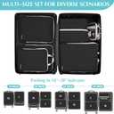 Gonex Compression Packing Cubes, Expandable Storage Travel Luggage Bags Organizers with Shoe Bag, Clear Toiletry Bag (Black)