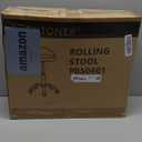 KKTONER PU Leather Round Rolling Stool with Back Rest Height Adjustable Swivel Drafting Work SPA Task Chair with Wheels Pink