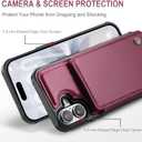 Vinich for iPhone 17 Wallet Case with Card Holder, RFID Blocking Credit Slots Kickstand Shockproof Phone Cover Fit for iPhone 17 6.3" Wine Red
