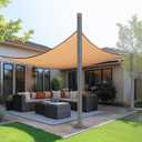 Shade Sail Pole, 10ft Outdoor Sun Shade Pole, 3" Diameter Steel Heavy Duty Sun Shade Sail Pole for Patio Deck Playground Backyard, Grey Sun Sail Pole with Hardware, Shade Sail Post One Pole