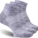 RZTT 90% Merino Wool Socks for Women, Running Ankle Socks for Men, Lightweight Breathable Low Cut No Show Athletic Socks with Arch Support,3 Pack,Medium,Light Grey