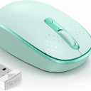 TECKNET Wireless Mouse for Laptop, 2.4G Quiet Computer Mouse with USB Receiver, 4 Buttons Portable Cordless Mice for Chromebook, Laptop, PC, Mac, 800/1200/1600 DPI - Mint Green