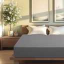 1000 Thread Count Egyptian Cotton Fitted Sheet King Only,Ultra-Soft Hotel Luxury Long Staple,Breathable and Comfy Sateen Weave,Fits Up to 18",Grey,78"x80"