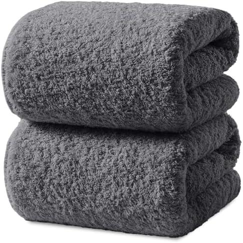 REDKISS Ultra-Plush Bath Towel Set - 900GSM Premium Thick Cotton for Bathroom & Spa, Super Absorbent Bath with No Shedding (Bath Twoel Set for Adults, Luxury Hotel & Home Use)-Smoky Grey