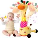 Vodolo Talking Singing Dancing Giraffe Toy with 60 Children's Song, Recharged Interactive Giraffe Plush Musical Baby Toys for Repeats What You Say, Tummy Time Giraffe Gifts, Toddler Stuffed Animal Toys