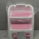 TPN Toddler Step Stool for Bathroom Sink and Potty Training Durable Anti-Slip,Anti-Tip A-Frame,10-Second Assembly, 2-Step Potty Stool with Wide Steps (Pink)