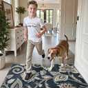 Color&Geometry Indoor Door Mat with Non Slip Latex Backed Soft, 20"x31", Thin Front Door Mat, Dirt Resist, Low Profile Easy Clean Entry Mats for Entryway, Entrance, Floral Elegance