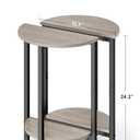 Vagusicc Side Tables Small End Tables, Set of 2 Half Round Side Table for Living Room, 2 Tier Couch Side Table, Small Round Coffee Table Accent Table, Thin Sofa Table Narrow Entryway Table, Grey