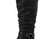 Luoika Women's Extra Wide Calf Knee-High Boots (Blackpu 109)
