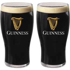 LORD'S ROCKS Guinness Official 20oz Pint Glasses Set of 2, Branded Tulip Shape Beer Glassware Classic Irish Pub Style