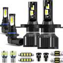 Light Bulbs Fit for Toyota Tacoma 2005-2011,High Low Dual Beam Fog Light Combo 9003 9145 Lights with Cooling Fan,600% Brighter Powersports Bulbs Interior Lights Kit,Plug and Play,11PCS