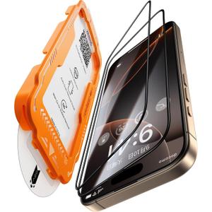 NeverBreak 9H+ Hardness for iPhone 16 Pro Screen Protector 12FT Military Grade Protection (Scratch, Shatter, Drop Resistance) 16Pro Tempered Glass Full Edge Coverage Case Friendly 6.3" 2 Pack