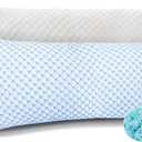 Nestl Cooling Pillow for Sleeping 1 Pack, Luxury Shredded Memory Foam Body Pillow Set of 1, Adjustable Cold Gel Pillows for Hot Sleepers Supportive Long Pillow for Side Back Stomach Sleepers