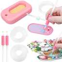 Electric Diamond Art Painting Pen, Epainter Vacuum Diamond Painting Pen Accessories, Wax-Free Precision Adsorption, Strong Suction for 2.5D/5D/AB Drills, Ergonomic Design Adult/Kid Friendly (Pink)