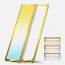 1x4 FT LED Flat Panel Light Surface Mount with Gold Border-50W 5500LM 120V 3000K/4000K/5000K Triac Dimming 10%-100% Kitchen Lights Ceiling Flush Mount for Garage/Basement/Shop