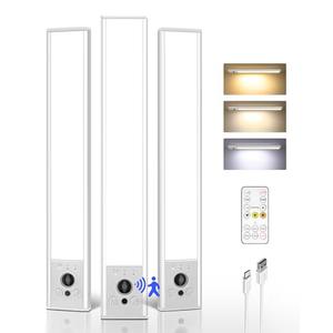 EZVALO 3 Pack Under Cabinet Lighting, 2400mAh Rechargeable Motion Sensor Light, 10inch Magnetic Closet Lights with Dimmable & 3 Color Temps, Wireless Motion Activated Lights with Remote for Kitchen - Amazon.com
