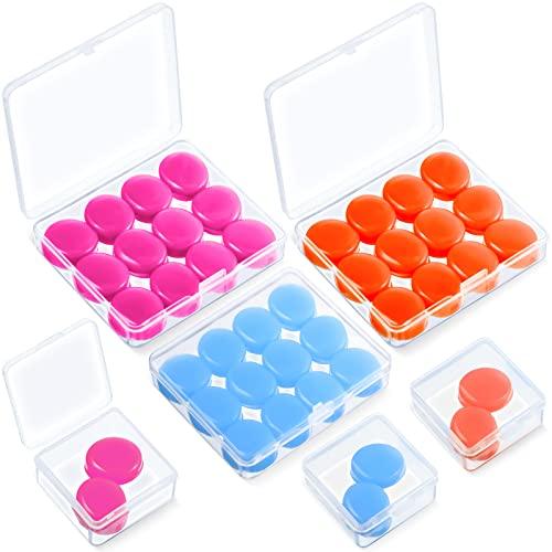 Frienda 21 Pairs Ear Plugs for Sleeping Reusable Moldable Silicone Earplugs Soft Noise Cancelling Earplugs Sound Blocking Ear Plugs with Case for Swimming Concert 32dB NRR (Blue, Orange, Rose Red)