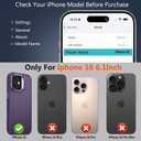 Magnetic for iPhone 16 Case Carbon Fiber Skin SensationCompatible with magsafeMetal Lens Kickstand Dropproof Sturdy Carbon Fiber PatternWireless Charging Case for iPhone 16 Purple