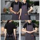 Chef Apron-Cross Back Apron for Men Women with Adjustable Straps and Large Pockets Canvas Black Waterdrop Resistant