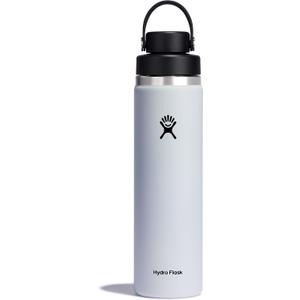 Hydro Flask Water Bottle - Insulated Stainless Steel - Wide Mouth Chug Lid, Non Spill, Leakproof in 24 Oz White