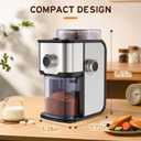 Ollygrin Burr Coffee Grinder Electric, Adjustable Flat Burr Coffee Grinder, Coffee Beans Grinder for Home Use, Compact with 14 Grind Sizes for Home & Office