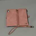 Defencase Compatible with iPhone XR Case Wallet with RFID Blocking Card Holder for Women and Men, Fashion PU Leather Magnetic Snap Flip Zipper Strap Wallet Phone Case Fit for iPhone XR 6.1", Rose Pink