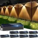 Solar Fence Lights 8 Pack Solar Fence Lights Outdoor with 3-Side Lighting, 9 Colors11 Lighting Modes, IP65 Waterproof, Fence Lights Solar Powered for Outside Wall Backyard Step Patio Deck Garden