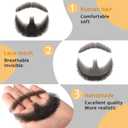 Doremi Fake Beard Fake Goatee Realistic Beard Fake Goatee 100% Human Hair Beard with Adhesive Lace Beard for Christmas Halloween Cosplay Party