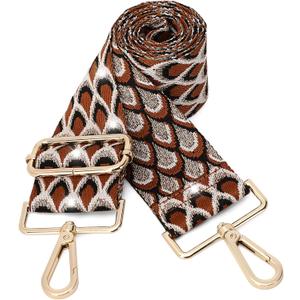 GINJKGO Purse Straps Replacement Crossbody - Adjustable Bag Strap for Purses, Wide Shoulder Strap for Women Guitar Purses (Shiny Gold Phoenix)