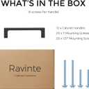 Ravinte 10 Pack 4 inch Hole Centers Matte Black Cabinet Pulls Solid Drawer Pulls Kitchen Cabinet Hardware Kitchen Flat Black Square Bar Drawer Handles