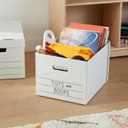 Amazon Basics Storage/Filing Boxes with Lift-Off Lid, Letter/Legal Size, Collapsible, Tape-Free Assembly, White, 16.2" L x 12.5" W x 10.5" H, 20-Pack
